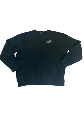 100 Thieves Men's Black Crew Neck Classic Embroidered Sweater - Large